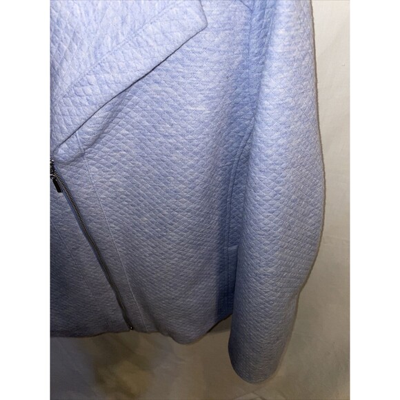 Chicos Quilted Jacket Women’s Size 2 U.S. Large Blue Zip Front Long Sleeve - Picture 7 of 12